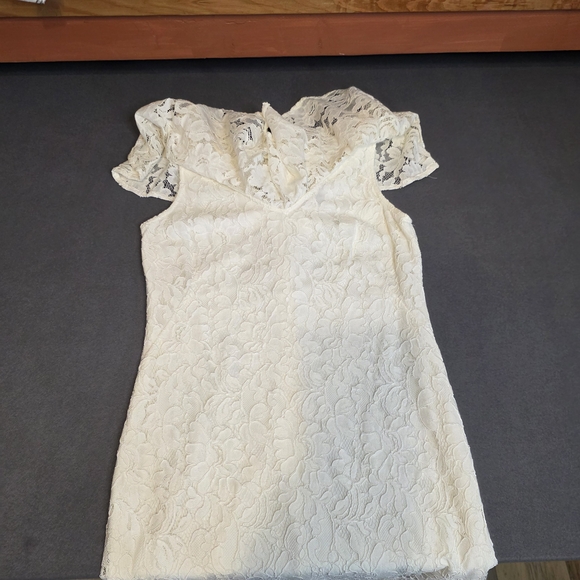Lauren Ralph Lauren White Lace Dress Short Sz 8 Lined Chic Cocktail Prom Preppy - Picture 4 of 13